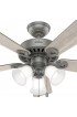 | Hunter Ridgefield 44-in Matte Silver LED Indoor Ceiling Fan with Light (5-Blade) - NJ61821