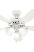 | Hunter Ridgefield 44-in Matte White LED Indoor Ceiling Fan with Light (5-Blade) - FV02179