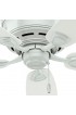 | Hunter Sea Wind 48-in White Indoor/Outdoor Flush Mount Ceiling Fan (5-Blade) - ZR40615