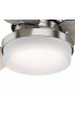 | Hunter Sentinel 44-in Brushed Nickel LED Indoor Ceiling Fan with Light Remote (3-Blade) - GE79800