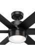 | Hunter Solaria 72-in Matte Black LED Indoor/Outdoor Ceiling Fan with Light Wall-mounted Remote (6-Blade) - JV19101