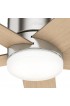 | Hunter Vicinity 52-in Brushed Nickel LED Indoor Flush Mount Ceiling Fan with Light Remote (5-Blade) - FM46172