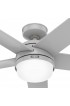 | Hunter Yuma 52-in Dove Grey LED Indoor/Outdoor Downrod or Flush Mount Ceiling Fan with Light Remote (5-Blade) - ZJ50597