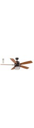 | Kichler Clermont 52-in Satin Natural Bronze LED Indoor Ceiling Fan with Light Remote (5-Blade) - LC89857