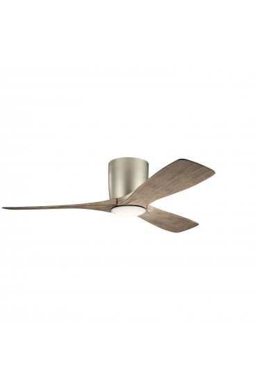 | Kichler Volos 48-in Brushed Nickel Indoor Flush Mount Ceiling Fan with Light (3-Blade) - VS85550