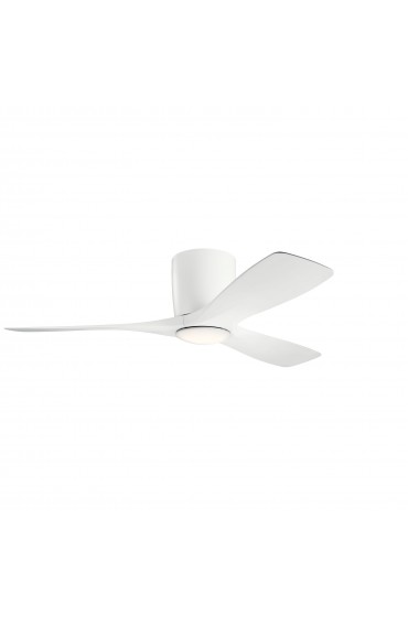 | Kichler Volos 48-in Matte White Indoor Flush Mount Ceiling Fan with Light Wall-mounted (3-Blade) - HU57545