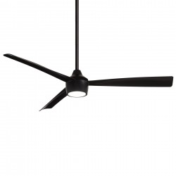 | Minka Aire Skinnie 56-in Coal Black LED Indoor/Outdoor Ceiling Fan with Light Remote (3-Blade) - JD35332