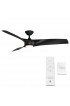 | Modern Forms Zephyr 62-in Matte Black LED Indoor/Outdoor Smart Ceiling Fan with Light Remote (3-Blade) - NZ54979