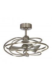 | Parrot Uncle 27-in Brushed Nickel LED Indoor Cage Ceiling Fan with Light Remote (3-Blade) - BF60751