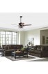 | Parrot Uncle 52-in Black LED Indoor Chandelier Ceiling Fan with Light Remote (5-Blade) - PW56168