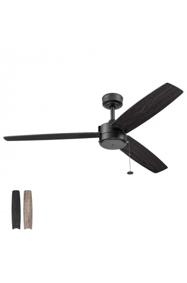 | Prominence Home Journal 52-in Matte Black Indoor/Outdoor Ceiling Fan (3-Blade) - EG59579