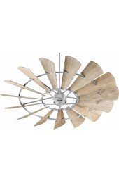 | Quorum International 72-in Galvanized Indoor Windmill Ceiling Fan Wall-mounted with Remote (15-Blade) - BA54735