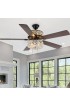 | River of Goods 52-in Oil Rubbed Bronze LED Indoor Downrod or Flush Mount Ceiling Fan with Light (5-Blade) - WO99621