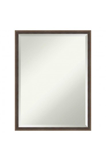 | Amanti Art Hardwood Wedge Mocha Frame Collection 19.25-in W x 25.25-in H Matte Brown Rectangular Framed Bathroom Mirror - XH96871