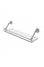Bathroom Shelves| Allied Brass Prestige Que New Satin Nickel 1-Tier Brass Wall Mount Bathroom Shelf - QM93279