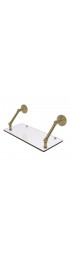 Bathroom Shelves| Allied Brass Prestige Que New Unlacquered Brass 1-Tier Brass Wall Mount Bathroom Shelf - PJ86770