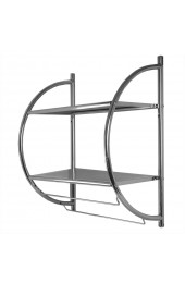 Bathroom Shelves| Home Basics 2 Tier Wall Mounting Chrome Plated Steel Bathroom Shelf - TI39083
