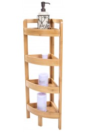 Bathroom Shelves| Trademark Innovations Tan 4-Tier Wood Freestanding Bathroom Shelf - WX20724