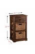 Linen Cabinets| Boston Loft Furnishings Kesner 16.5-in W x 27.75-in H x 16.5-in D Antique Brown Wood Freestanding Linen Cabinet - KL62138