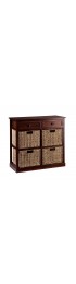 Linen Cabinets| Boston Loft Furnishings Raleigh 29-in W x 27.75-in H x 11.75-in D Mahogany Wood Freestanding Linen Cabinet - SN38460