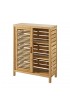 Linen Cabinets| Linon Bracken 26-in W x 33-in H x 11-in D Natural Bamboo Wood Freestanding Linen Cabinet - JB81312