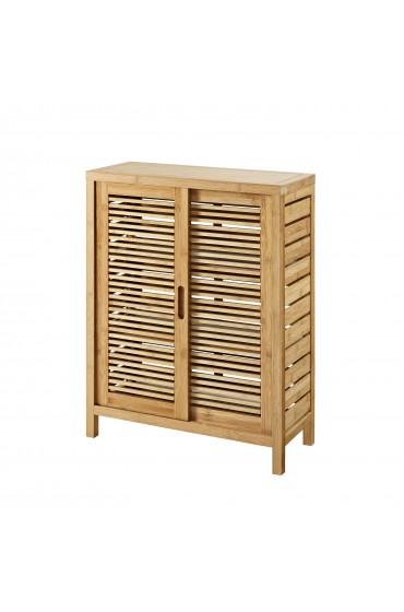 Linen Cabinets| Linon Bracken 26-in W x 33-in H x 11-in D Natural Bamboo Wood Freestanding Linen Cabinet - JB81312