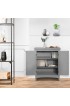 Linen Cabinets| Teamson Home Glancy 26-in W x 32-in H x 13-in D Gray Mdf Freestanding Linen Cabinet - BW59411