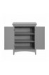 Linen Cabinets| Teamson Home Glancy 26-in W x 32-in H x 13-in D Gray Mdf Freestanding Linen Cabinet - BW59411