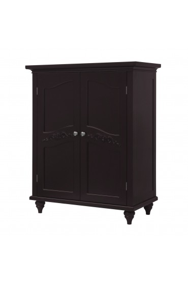 Linen Cabinets| Teamson Home Versailles 27-in W x 34-in H x 13.5-in D Dark Espresso Mdf Freestanding Linen Cabinet - IK89461