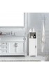 Linen Cabinets| WELLFOR 12-in W x 31.5-in H x 12-in D White Composite Freestanding Corner Linen Cabinet - QY83338