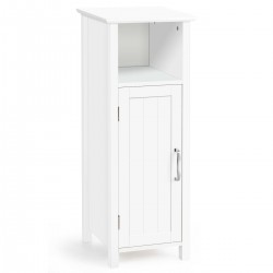 Linen Cabinets| WELLFOR 12-in W x 31.5-in H x 12-in D White Composite Freestanding Corner Linen Cabinet - QY83338