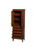 Linen Cabinets| Wyndham Collection Hatton 24-in W x 70.75-in H x 16-in D Light Chestnut Wood Freestanding Linen Cabinet - TV43521
