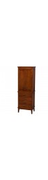 Linen Cabinets| Wyndham Collection Hatton 24-in W x 70.75-in H x 16-in D Light Chestnut Wood Freestanding Linen Cabinet - TV43521