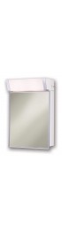 Medicine Cabinets| Jensen Lighted Cabinet 16-in x 24-in Lighted Incandescent Surface Stainless Steel Mirrored Rectangle Medicine Cabinet with Outlet - MG53961