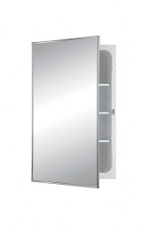 Medicine Cabinets| Jensen Styleline 16-in x 26-in Recessed Stainless Steel Mirrored Rectangle Medicine Cabinet - OY67417