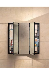 Medicine Cabinets| Robern PL Series 36-in x 30-in Surface Black Mirrored Rectangle Medicine Cabinet with Outlet - VM18935