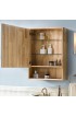 Medicine Cabinets| undefined Medicine cabinet 20-in x 27-in Surface Rubber Wood Mirrored Square Medicine Cabinet - JA37023