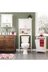 Over-the-Toilet Storage| RiverRidge Somerset 27.38-in W x 64.38-in H x 7.87-in D White Over-the-Toilet Storage - WV46030