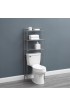 Over-the-Toilet Storage| Style Selections Slat Style Bath Organization 22.8-in W x 61-in H x 8.88-in D Satin Nickel Over-the-Toilet Storage - NS78653