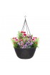 Planters, Stands & Window Boxes| allen + roth Medium (8-25-Quart) 14-in W x 7-in H Dark Brown Resin Hanging Planter with Drainage Holes - OW55645