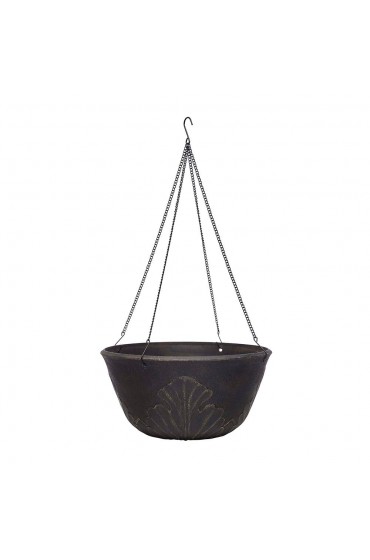 Planters, Stands & Window Boxes| allen + roth Medium (8-25-Quart) 14-in W x 7-in H Dark Brown Resin Hanging Planter with Drainage Holes - OW55645