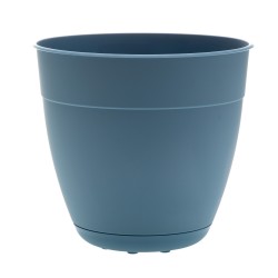 Planters, Stands & Window Boxes| Bloem Medium (8-25-Quart) 12-in W x 10.95-in H Ocean Blue Recycled Plastic Planter with Drainage Holes - TT58397