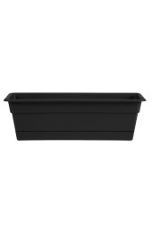 Planters, Stands & Window Boxes| Bloem Medium (8-25-Quart) 30-in W x 5.75-in H Black Plastic Window Box with Drainage Holes - QW31519