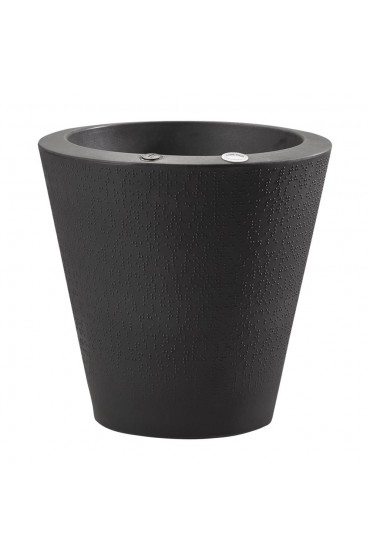 Planters, Stands & Window Boxes| Crescent Garden Large (25-65-Quart) 20-in W x 20-in H Caviar Black Plastic Self Watering Planter with Drainage Holes - DU55479