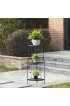 Planters, Stands & Window Boxes| Glitzhome 44.75-in H x 11-in W Black Indoor/Outdoor Novelty Steel Plant Stand - UA56868