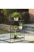 Planters, Stands & Window Boxes| Glitzhome 44.75-in H x 22.75-in W Black Indoor/Outdoor Rectangular Steel Plant Stand - YX20600