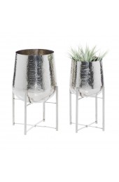Planters, Stands & Window Boxes| Grayson Lane 10.15-in H x 10.15-in W Silver Indoor/Outdoor Round Steel Plant Stand - GL27646