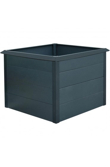 Planters, Stands & Window Boxes| Hanover Medium (8-25-Quart) 44-in W x 30-in H Grey Metal Garden Bed with Drainage Holes - ED16358
