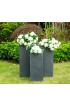 Planters, Stands & Window Boxes| KANTE 3-Pack Extra Large (65+-Quart) 14-in W x 28-in H Charcoal Concrete Planter with Drainage Holes - YS08677