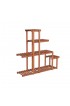 Planters, Stands & Window Boxes| Leisure Season 37-in H x 40-in W Medium Brown Outdoor Rectangular Wood Plant Stand - UF73747